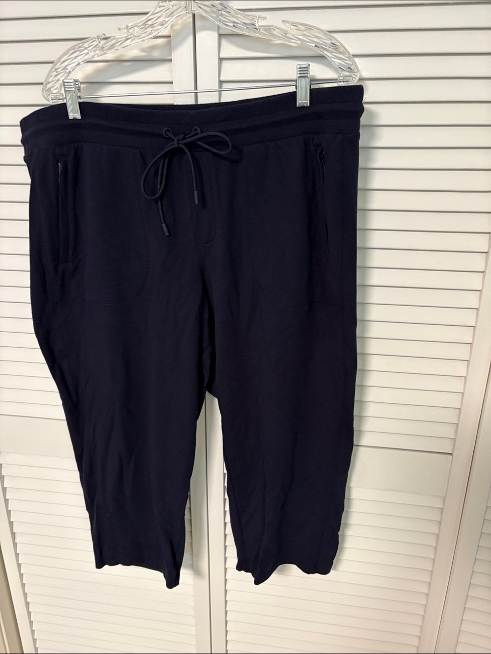Talbots Womens Navy Drawstring Jogger Pants 2X Petite